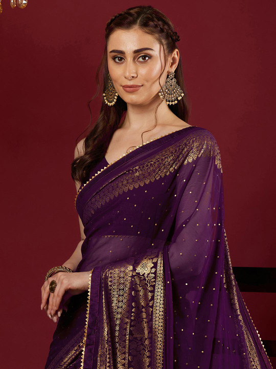 KALINI Women Woven Design Saree With Unstiched Blouse Piece