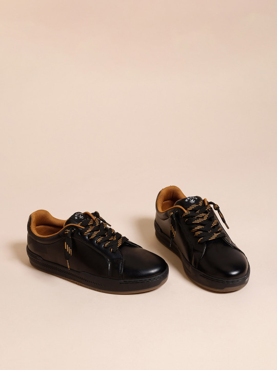 WROGN Men Lace-Ups Round Toe Lace-Ups Sneakers