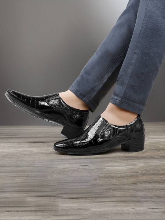 Bxxy Men 2 Inch Heel Height Increasing Formal Mocassin Slip-on Party Shoes