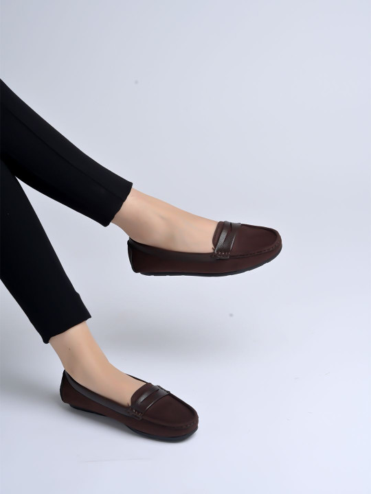 Stylestry Women Suede Round Toe Slip-On Loafers