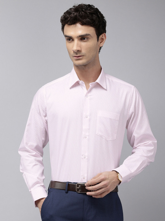 Van Heusen Custom Fit Checked Pure Cotton Formal Shirt