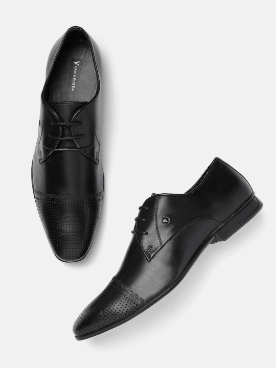 Van Heusen Men Leather Derby Round Toe Formal Shoes