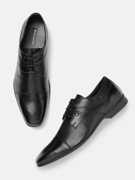 Van Heusen Men Leather Derby Round Toe Formal Shoes