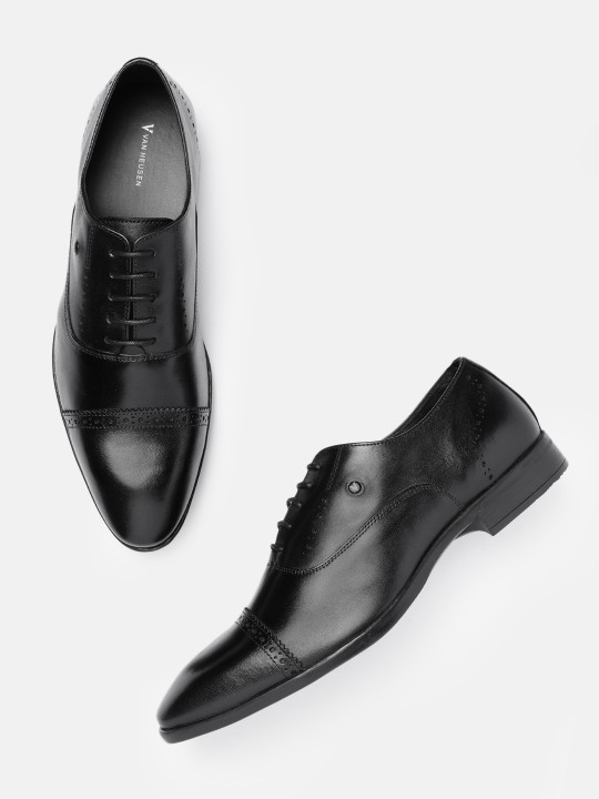 Van Heusen Men Leather Oxford Round Toe Formal Shoes