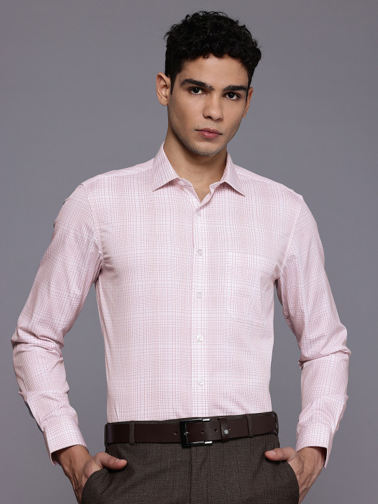 Louis Philippe Slim Fit Micro Checked Formal Shirt
