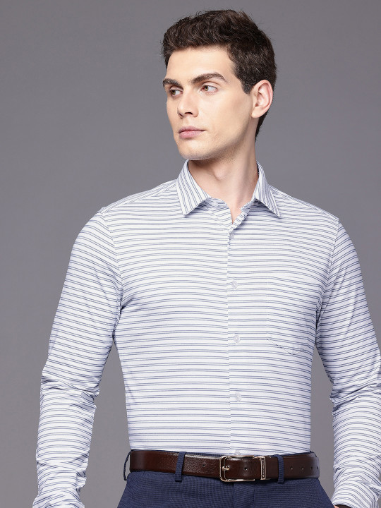 Louis Philippe Slim Fit Striped Formal Shirt