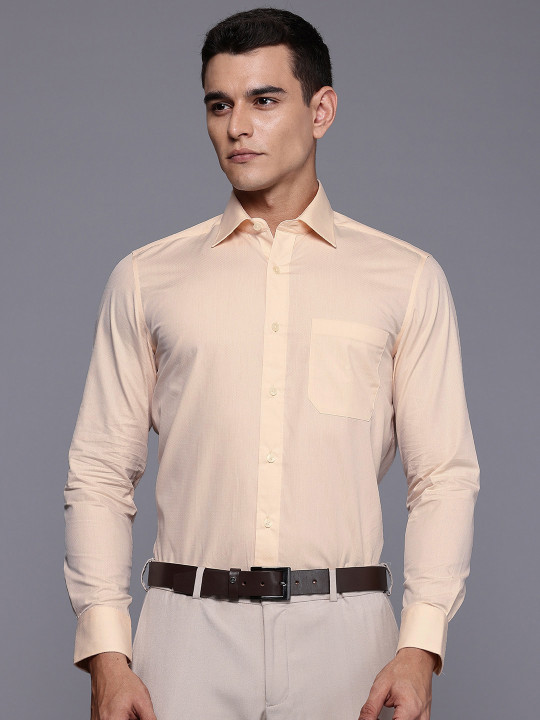 Louis Philippe Pure Cotton Classic Fit Textured Formal Shirt