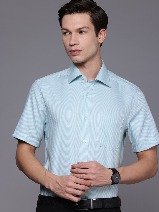 Louis Philippe Pure Cotton Self-Design Classic Fit Formal Shirt