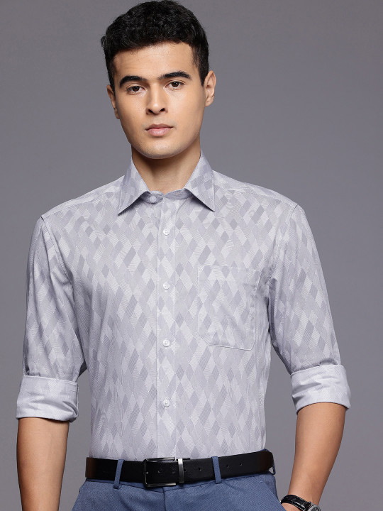 Louis Philippe Classic Printed Pure Cotton Formal Shirt