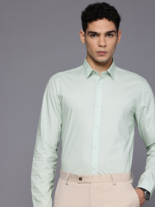 Louis Philippe Ath.Work Geometric Printed Super Slim Fit Formal Shirt