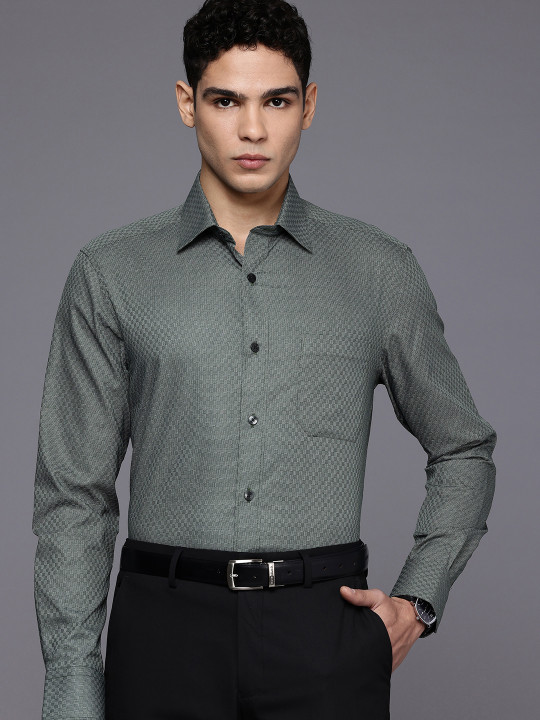 Louis Philippe Classic Printed Pure Cotton Formal Shirt