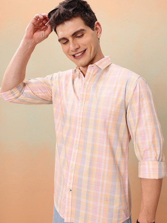 Mast & Harbour Men Standard Checked Pure Cotton Casual Shirt