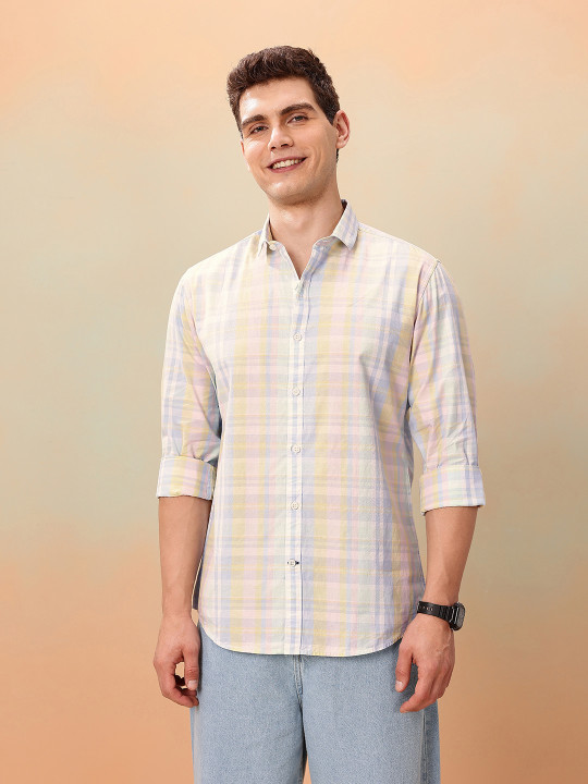 Mast & Harbour Men Standard Checked Pure Cotton Casual Shirt
