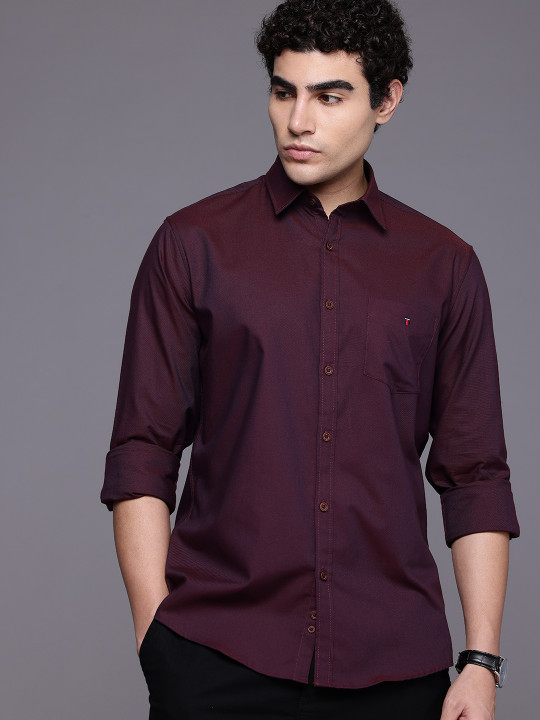 Louis Philippe Sport Louis Philippe Men Slim Fit Oxford Natural Stretch Full Sleeve Casual Shirt