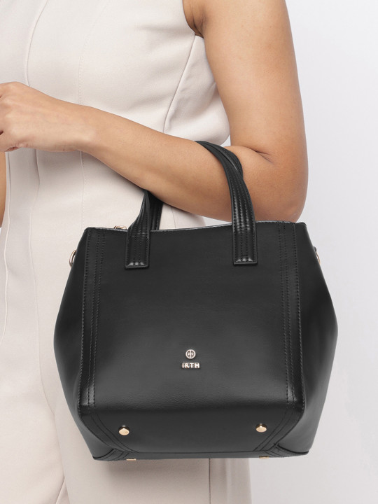IRTH by House of Titan Hexa Textured Structured Handheld Bag