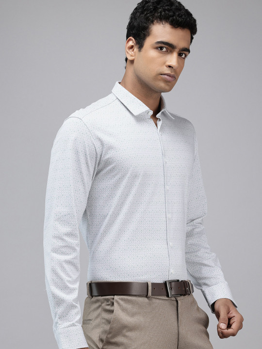 Van Heusen Pure Cotton Slim Fit Geometric Printed Formal Shirt