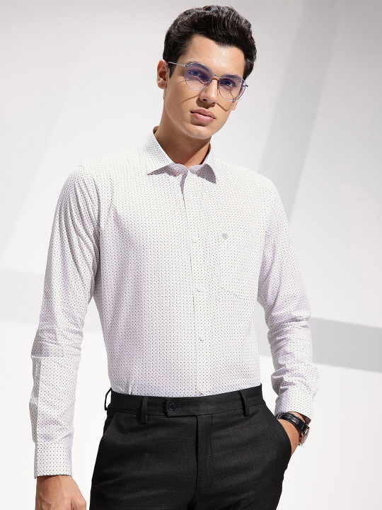 INVICTUS Men Premium Slim Fit Printed Pure Cotton Formal Shirt