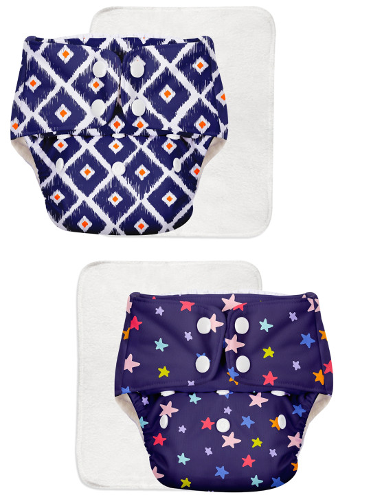 Basic Set Of 2 Reusable Cloth Diapers