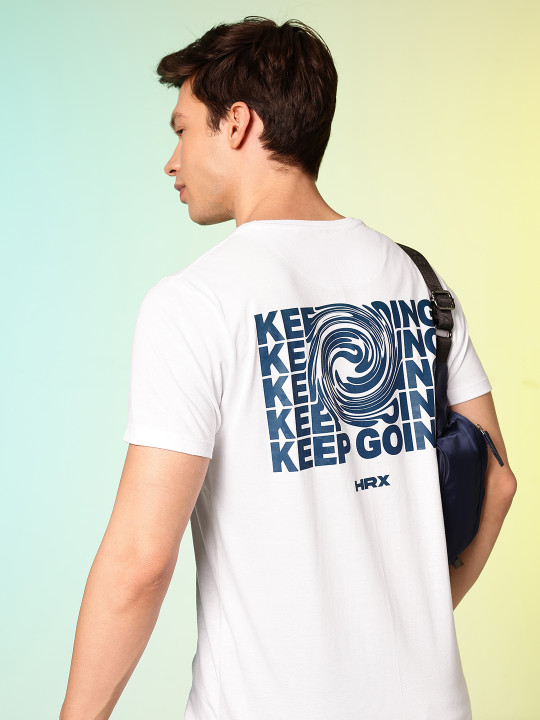 HRX by Hrithik Roshan Typography Printed Pure Cotton T-shirt