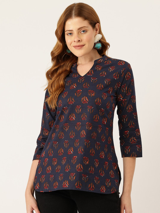 FERANOID Floral Printed Pure Cotton Kurti