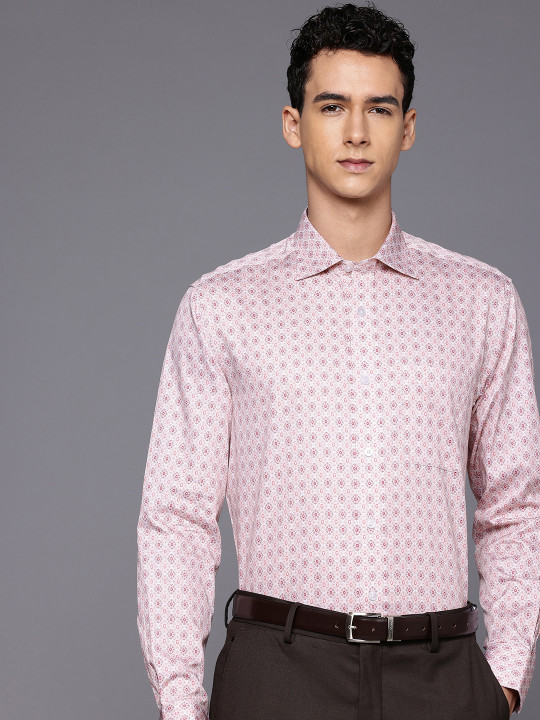 Louis Philippe Pure Cotton Classic Fit Floral Printed Formal Shirt