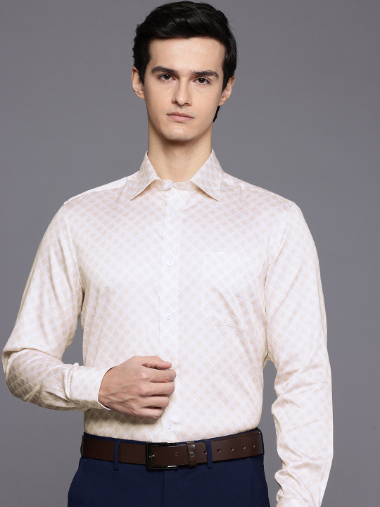 Louis Philippe Pure Cotton Classic Fit Floral Printed Formal Shirt