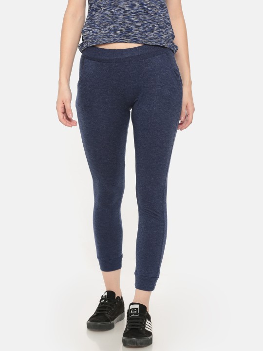 Women Navy Solid Tights XS