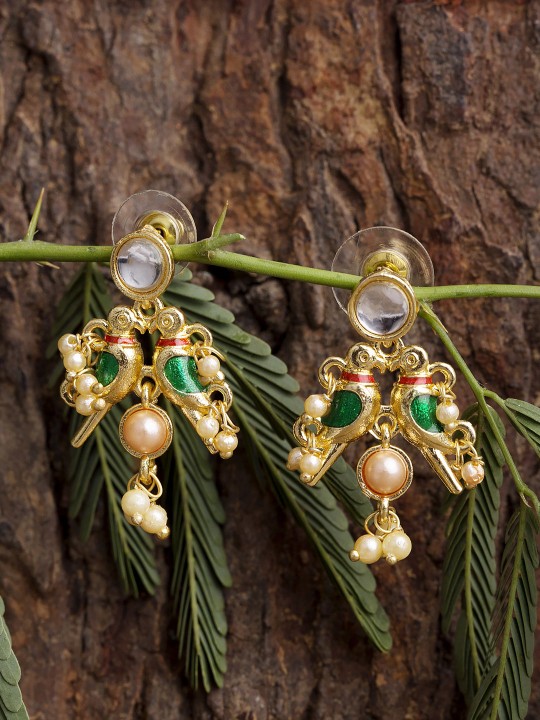 Gold-Toned Animal Shaped Drop Earrings