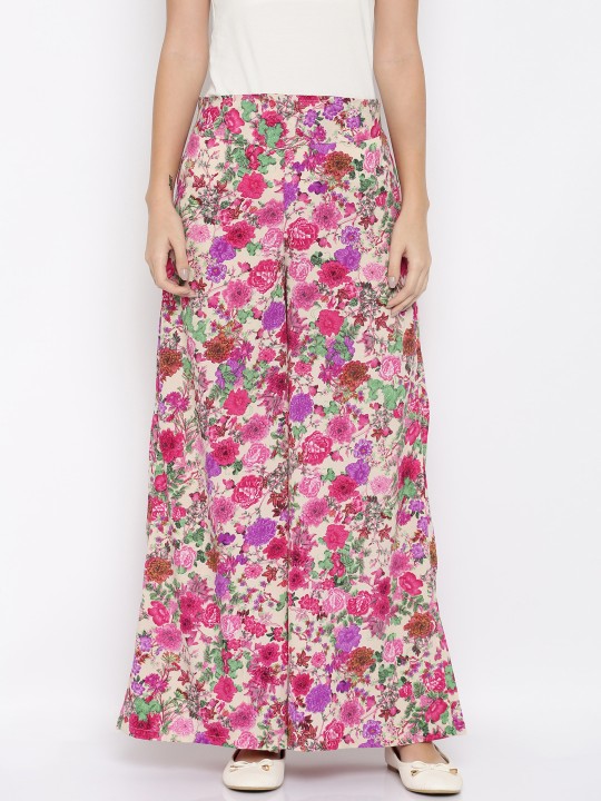 Women Multicoloured Printed Wide Leg Palazzos 42