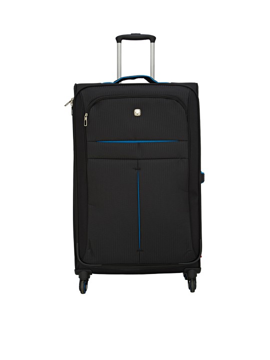 Black Expandable Lightweight Spinner Large Trolley Suitcase