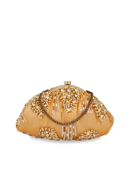 Yellow Embellished Clutch