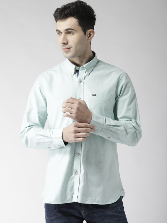 Men Green Slim Fit Solid Casual Shirt 39