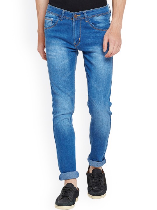 Men Blue Slim Fit Mid-Rise Clean Look Stretchable Jeans