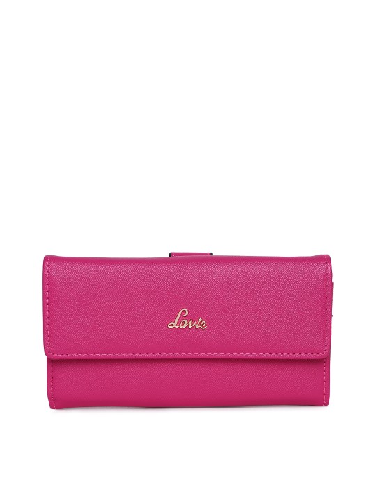 Buy Lavie Women Fuchsia Solid Two Fold Wallet - Wallets for Women 10186579