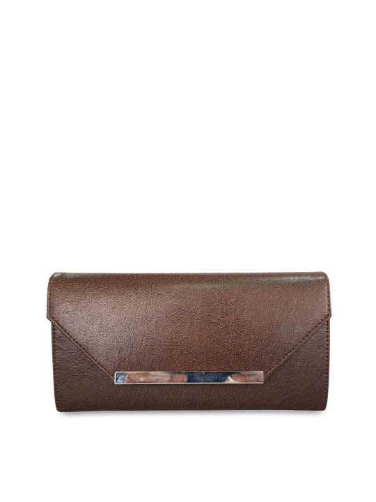 Women Brown Solid Two Fold Wallet