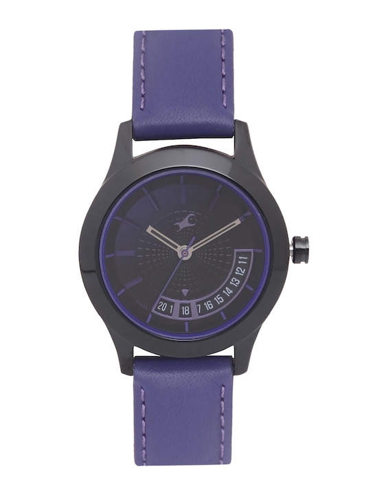 Unisex Purple & Black Analogue Watch