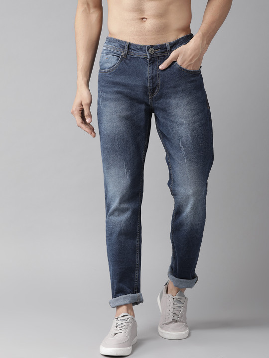 Roadster Men Blue Slim Fit Mid-Rise Low Distress Stretchable Jeans