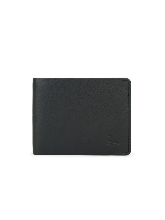 Men Blue Solid Two Fold Leather Wallet