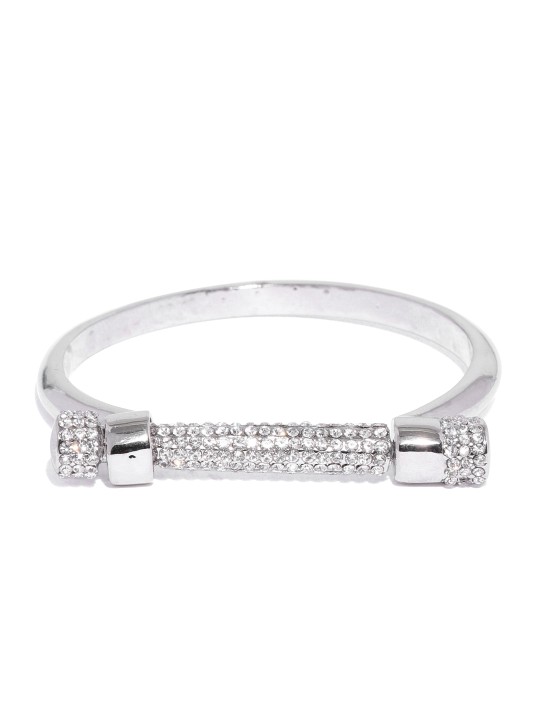 Silver-Plated CZ Stone-Embellished Bracelet