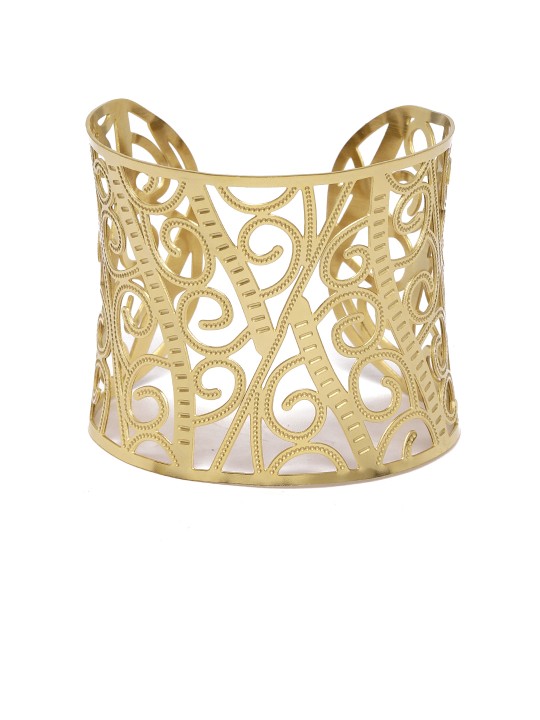Gold-Plated Stainless Steel Cuff Bracelet