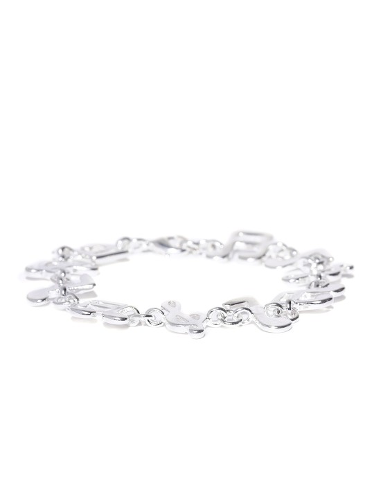 Silver-Plated Musical Notes Charm Bracelet