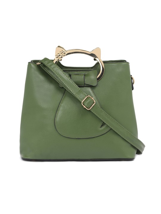 Green Solid Sling Bag