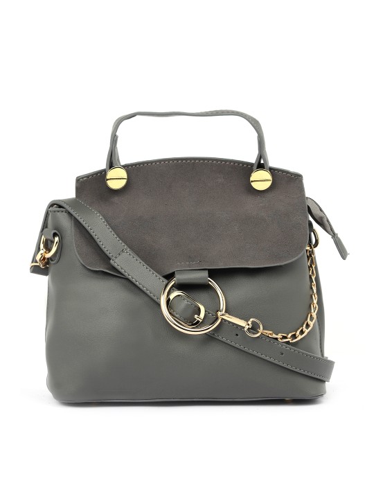 Grey Solid Sling Bag