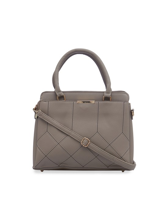 Grey Solid Shoulder Bag