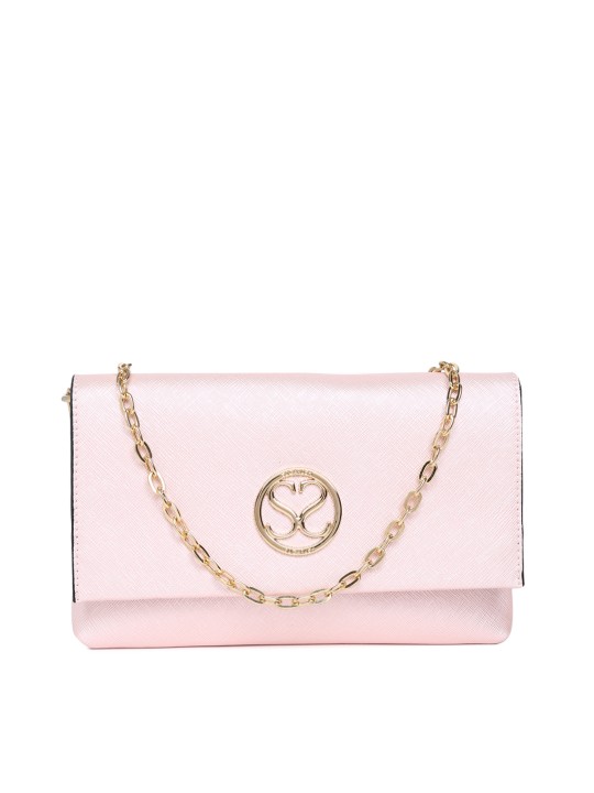 Women Pink Solid Clutch