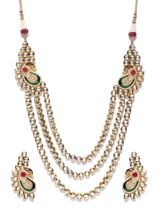 Gold-Toned Kundan-Studded Jewellery Set