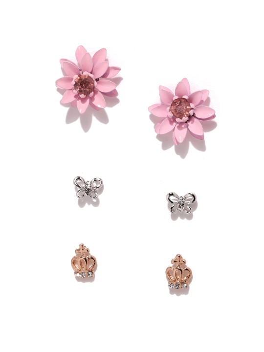Set of 3 Stud Earrings