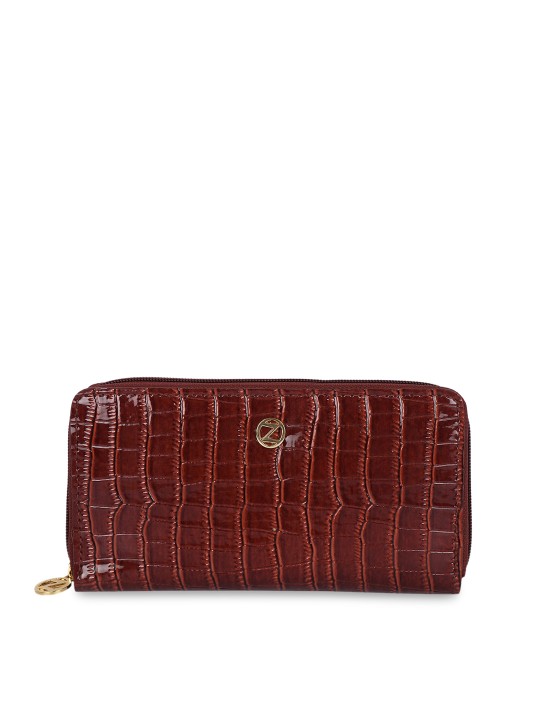 Brown Textured Clutch