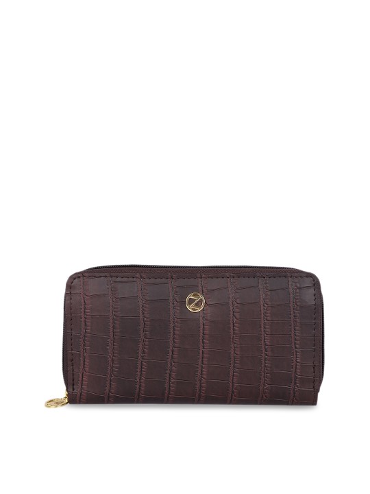 Brown Textured Clutch