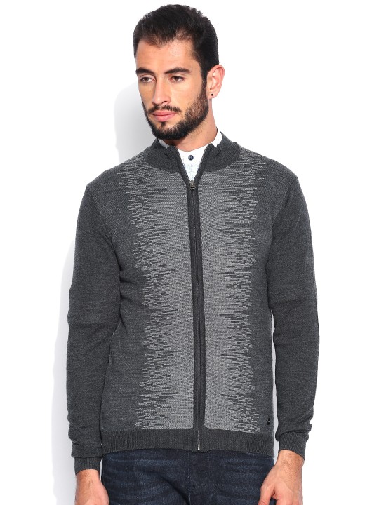 Grey Woollen Cardigan S